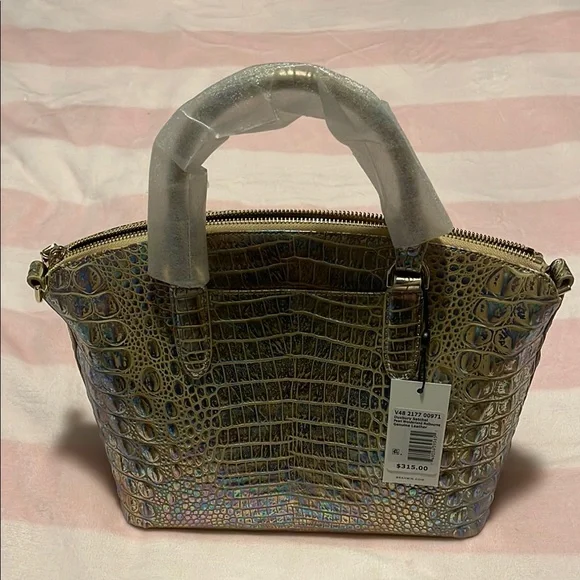 Brahmin Iridescent Gold Crocodile Embossed Bag - Picture 2 of 3